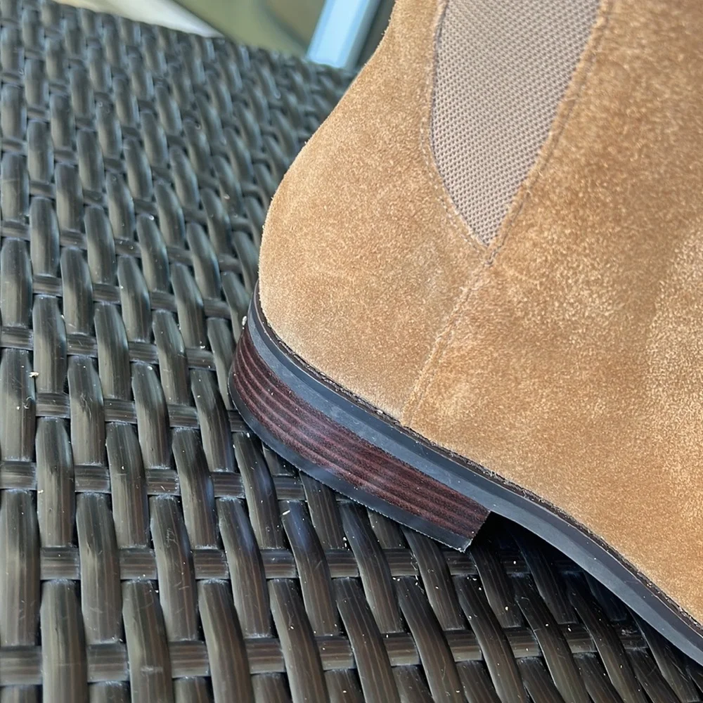 COLE HAAN Suede + textile combo boots